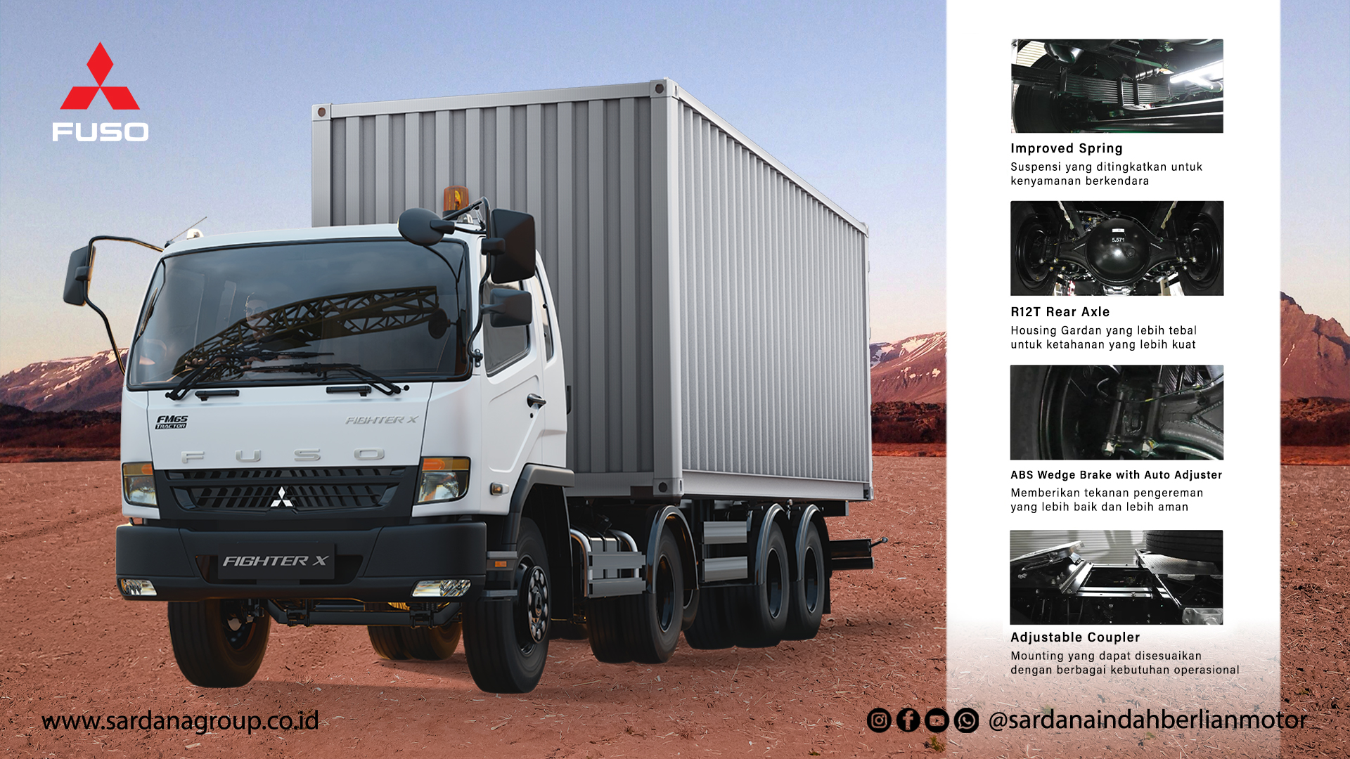Keunggulan Mitsubishi Fuso Fighter X FM65F Tractor Head: Truk Tangguh untuk Logistik Ekstra